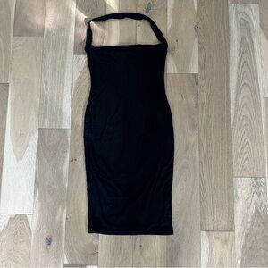 Re Ona Black Halter Dress